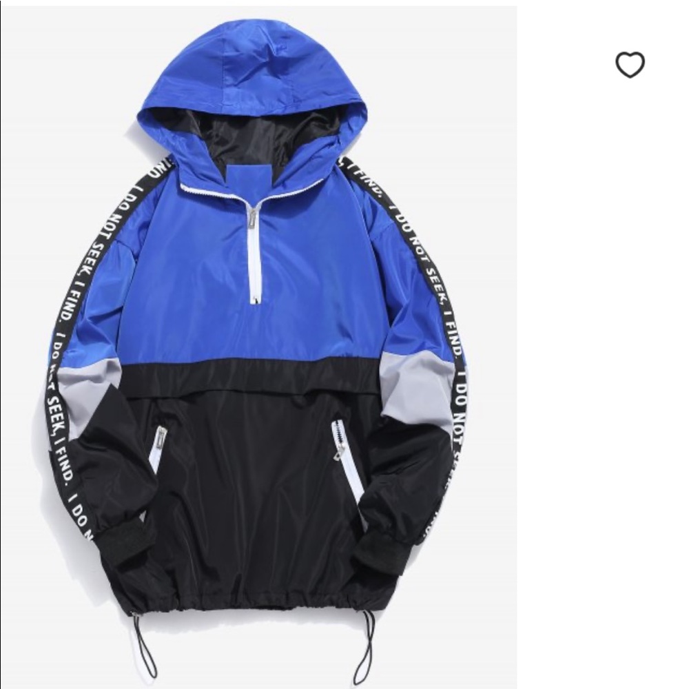 Half Zip Graphic Striped Hoodie